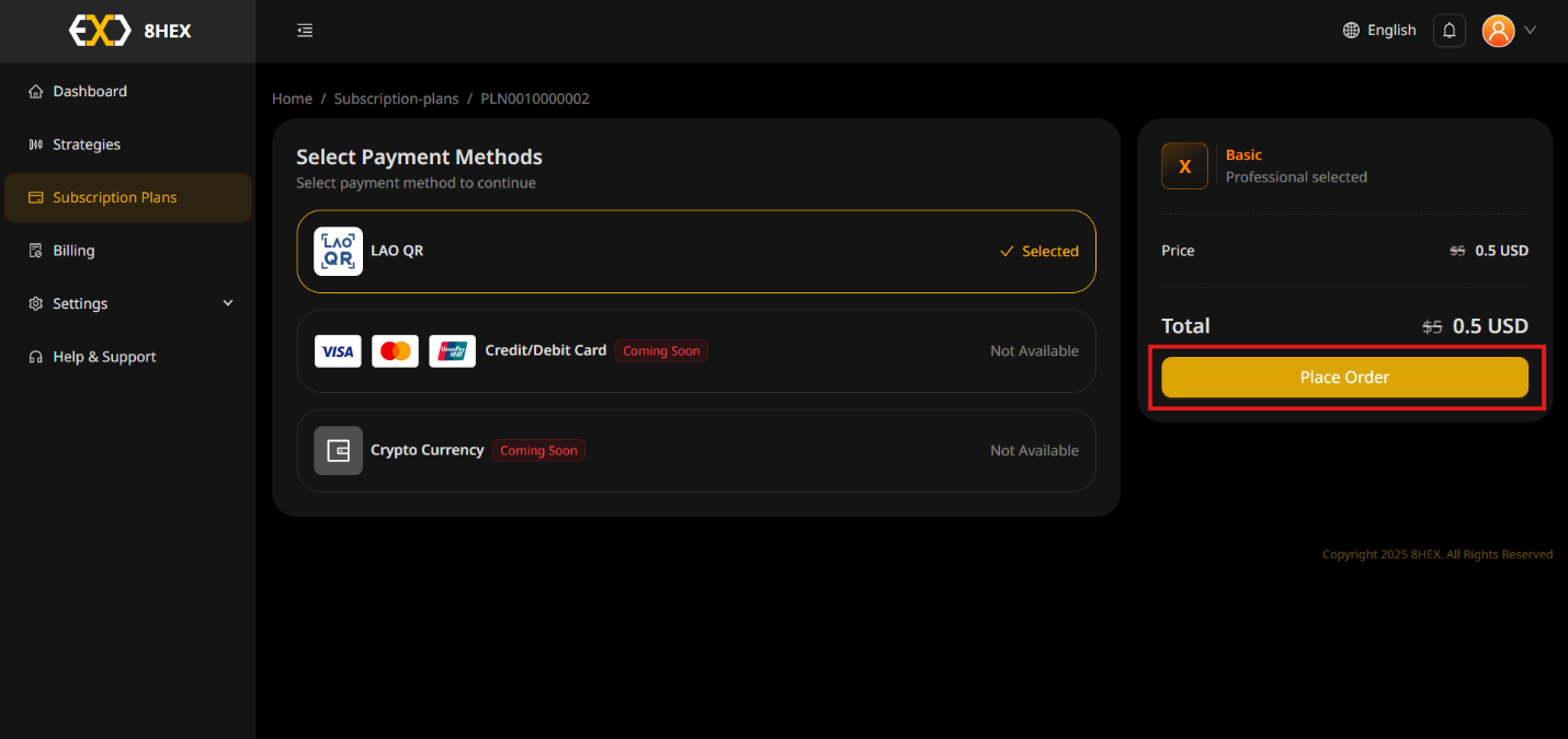 Select Lao QR Payment Method