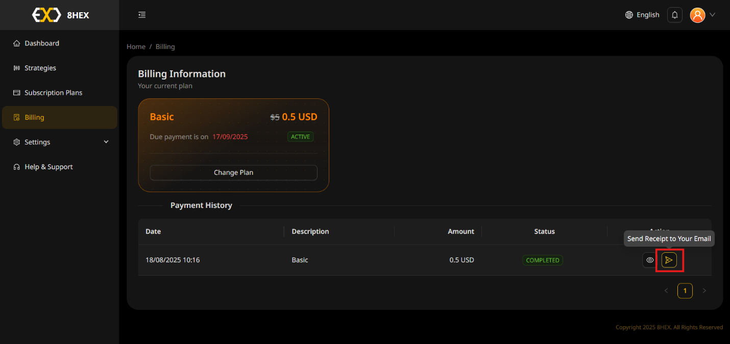 Send Receipt to Email